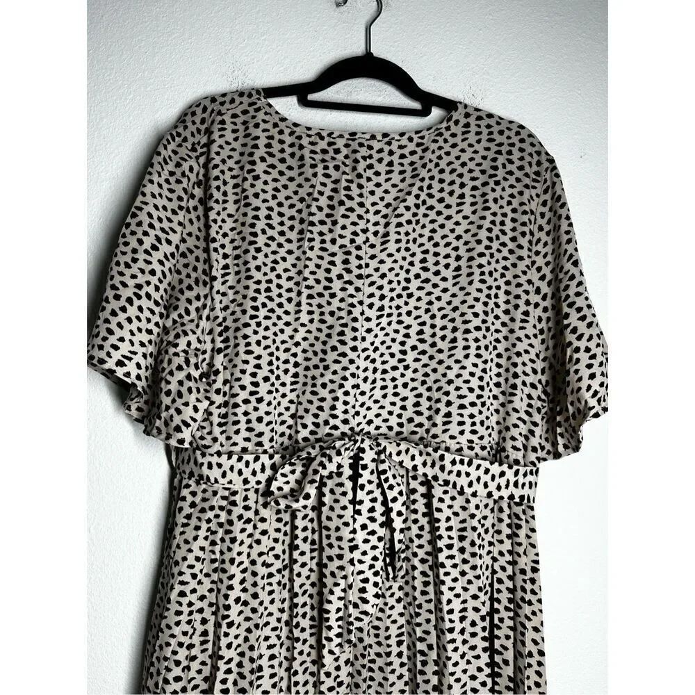 Shein Curve Bohemian Graphic Print Butterfly Sleeve Belted Dress Sz 4X Pink - Picture 3 of 15